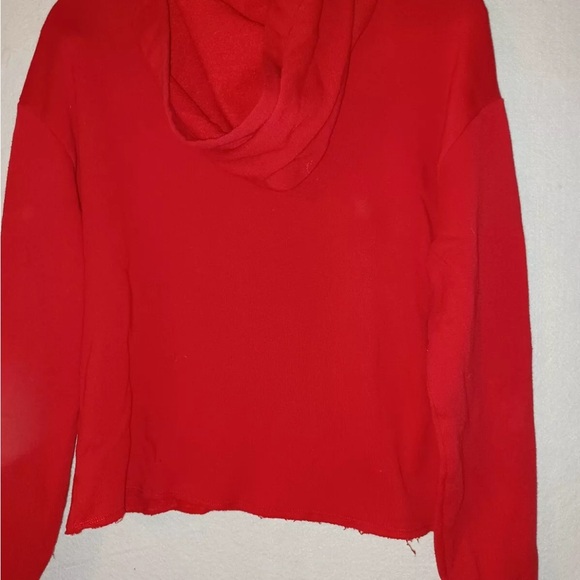 WOMENS VS PINK CROPPED RAW HEM LOGO PULLOVER HOODIE SIZE MEDIUM - Picture 5 of 7